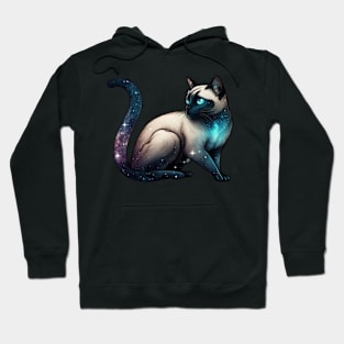 Siamese Cat With Galaxy Full of Stars Hoodie